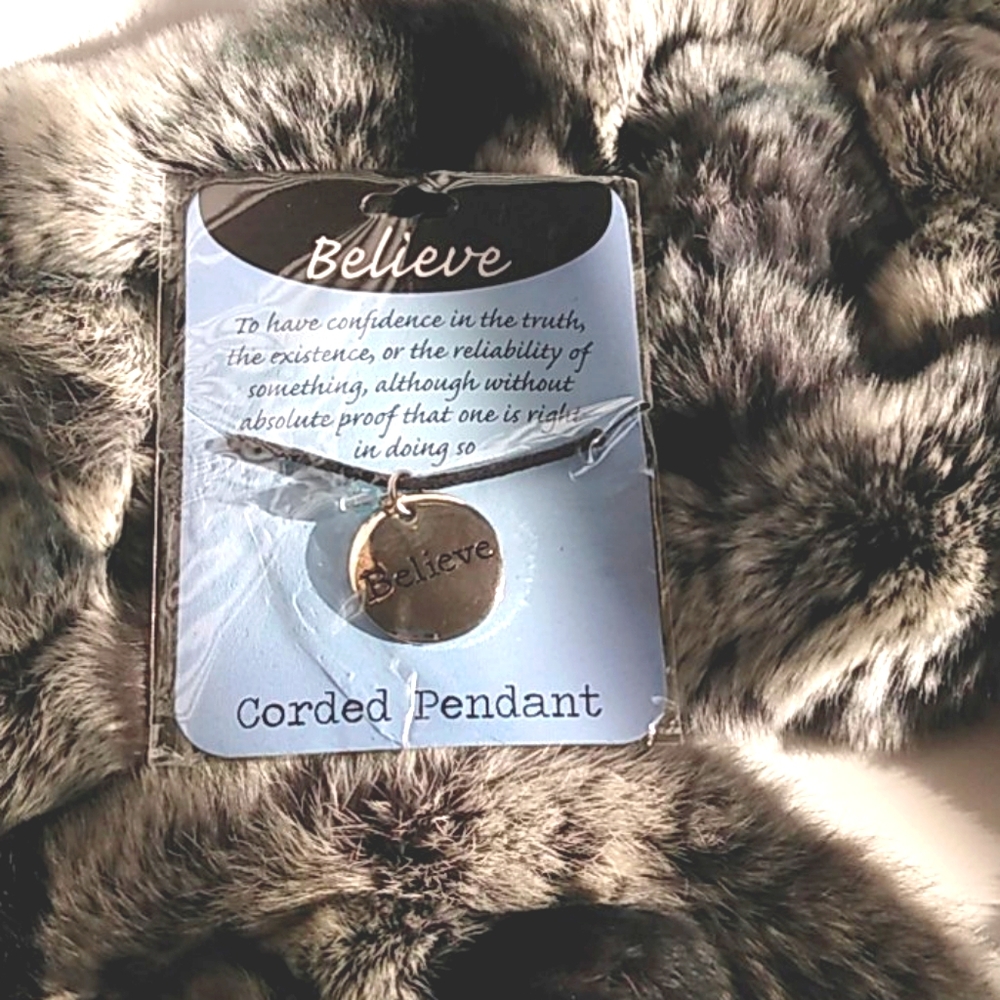 NWT Believe Corded Pendant